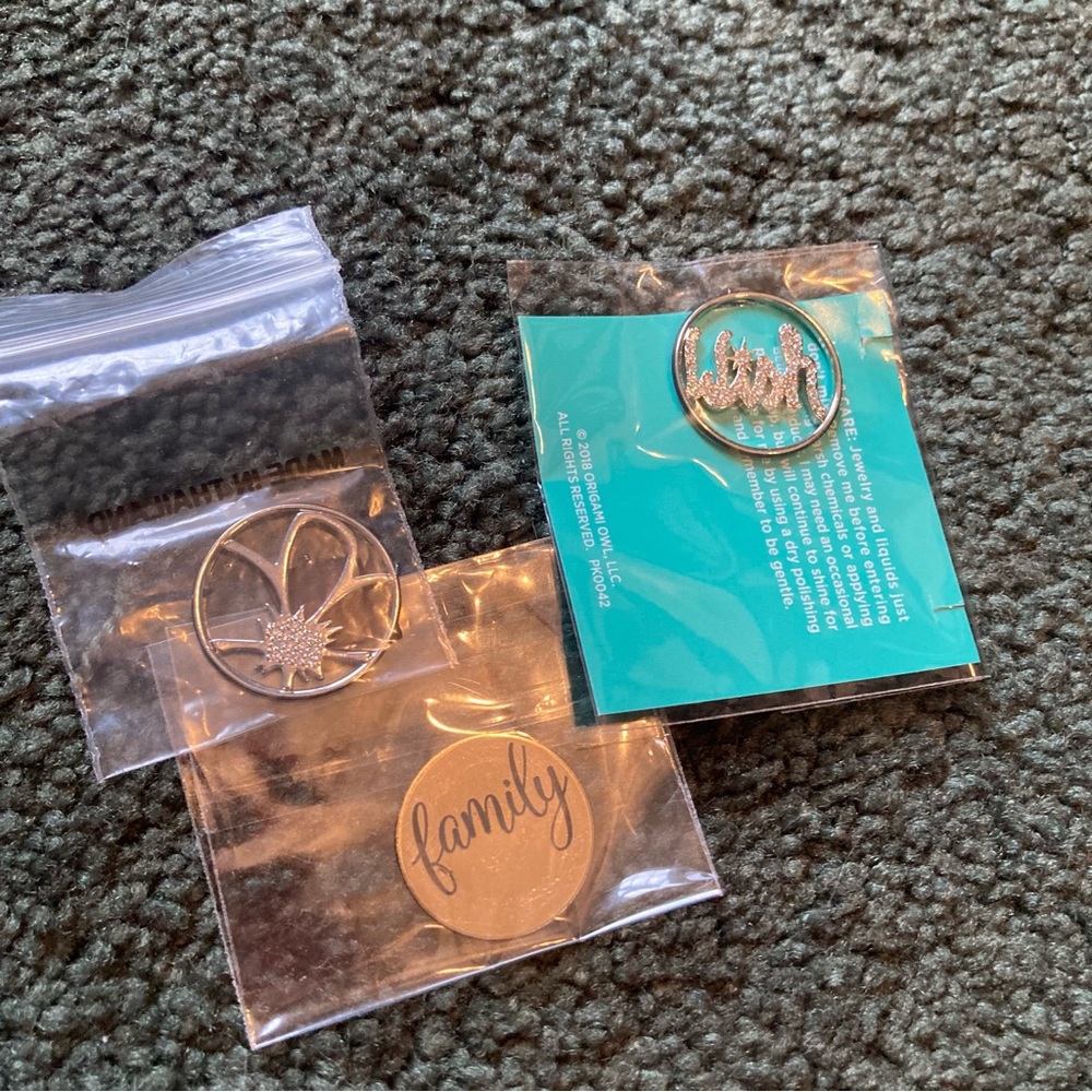 Origami owl bundle of 3 locket plates